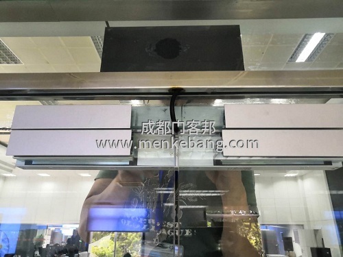玻璃門裝門禁,雙開門玻璃加裝門禁,無框玻璃門門禁
