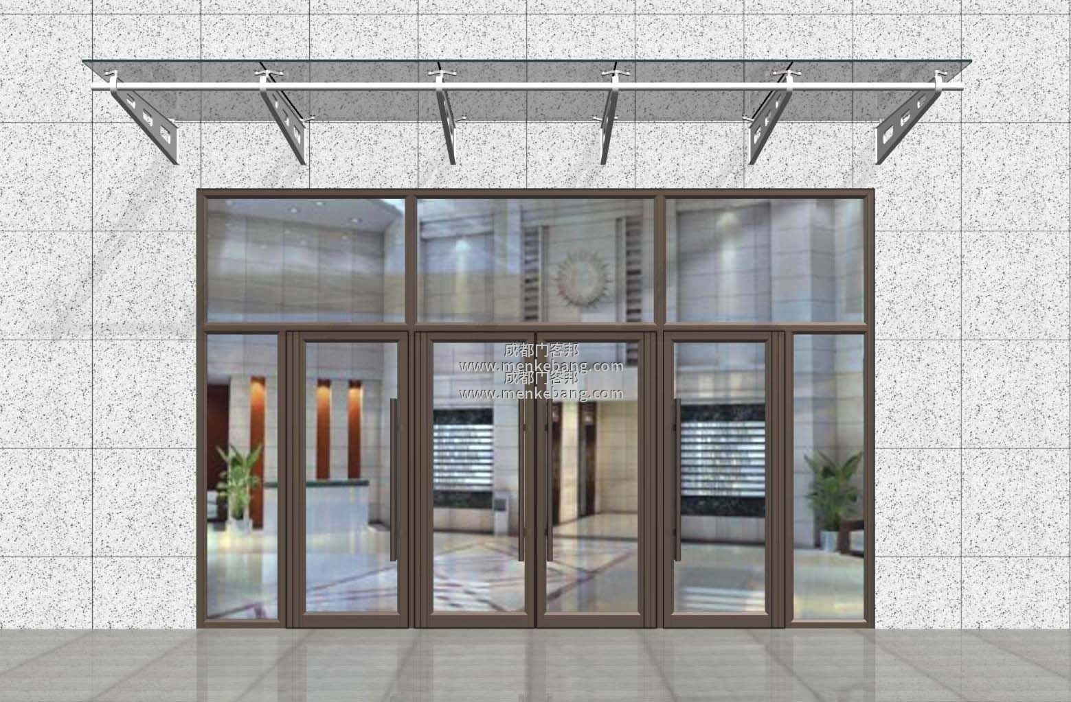 成都鋼化玻璃門,不銹鋼玻璃門案例圖